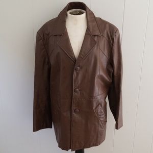Mens Leather 42R vintage jacket coat